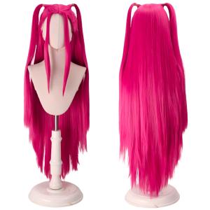 Costume Rumi Wig Rumi Cosplay Demon Wig Anime Zoey Mira Hunters Wigs Long Straight Hair Accessory for Women (Pink, Long, Straight)