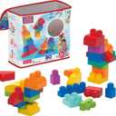 MEGA BLOKS First Builders Toddler Blocks Toys Set, Big Building Bag with 80 Pieces and Storage, Blue, Ages 1+ Years