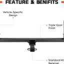 2" Receiver Trailer Hitch for Toyota RAV4/RAV4 Prime 2019-2024, for Lexus NX250/NX350(NOT for F Sport)/NX350h/NX450h+(NOT for F Sport) 2021-2025, Square Tube Frame, Black Class 3 Towing Hitch Kits