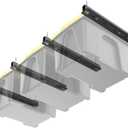 TORACK Garage Ceiling Bin Storage Rack, Overhead Tote Storage Rail System Heavy Duty Adjustable Tote Slide Rails(for 3 Bins, Bins are not included)