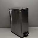 Home Zone Living 8 Gallon Slim Kitchen Trash Can with Slow Close Lid and Step Pedal, Stainless Steel, Silver, 30 Liters (Single)