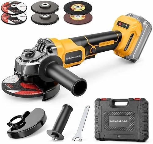 Cordless Angle Grinder Compatible with Dewalt 20V MAX Battery(NO Battery), 3 Variable Speed Brushless Motor Up to 8500 RPM