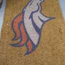 NFL Denver Broncos Natural Coir Doormat, Official Full Color Team Logo, 28 x 16 Inches, Non Slip Back, Front Door Welcome Floor Mats, Indoor Outdoor Entrance Home Dcor