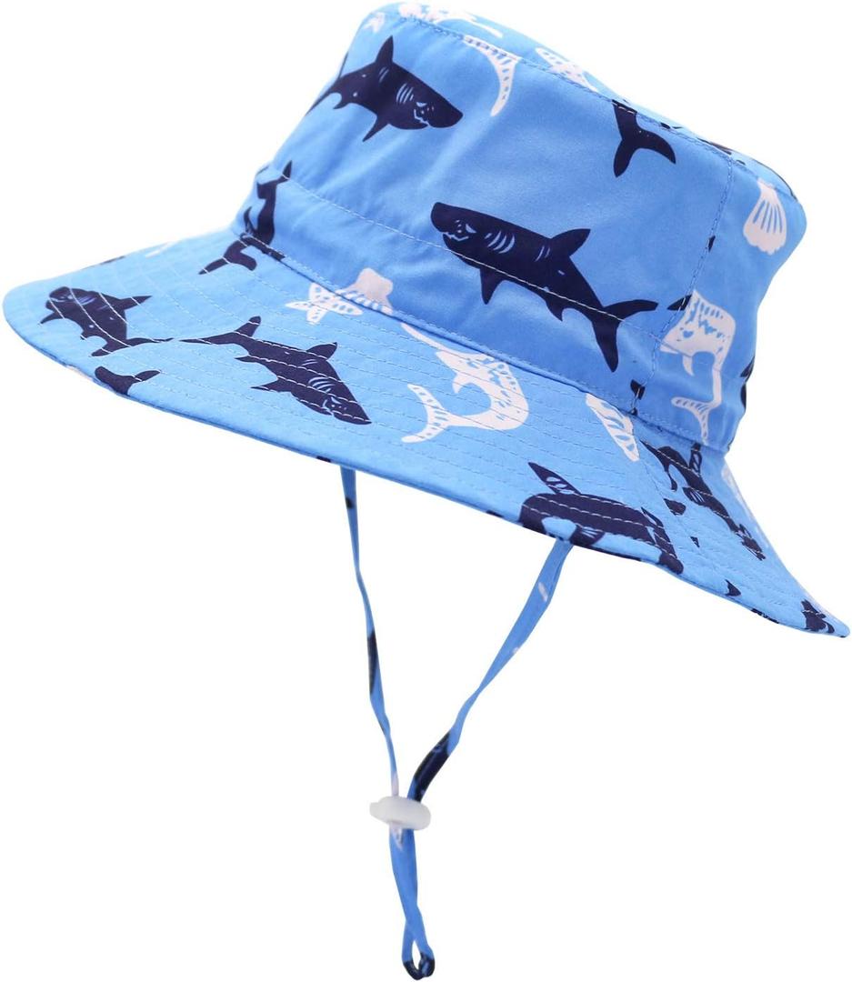 Sarfel Baby Sun Hat Toddler Summer Hats UPF 50+ Baby Bucket Hat Kids Beach Hats for Baby Boys (Blue, XL)