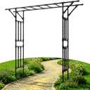 Trellume Garden Arch Trellis - 78.7" L×85.4" H Flat Top Garden Arch, Sturdy and Rustproof Garden Arch Trellis for Climbing Plants Outdoor, Arbor Trellis for Backyard, Patio, Lawn, Wedding(20MM Pipe)