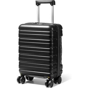 Lekesky 16 Inch Carry On Luggage Airline Approved, Hard Shell Suitcase with TSA Lock, Lightweight Spinner Wheels Durable ABS Compact Carry-On for Travel Weekend Trips Men Women, Black
