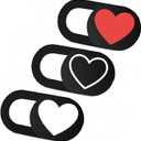 Webcam Cover 3 Pack Ultra Thin Slide Laptop Camera Cover for Echo Show, Computer, Tablet, Chromebook, PC - Peach Heart Black