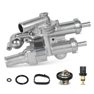 WMPHE Upgraded Aluminium Engine Coolant Thermostat Housing Compatible with Chrysler 200 Sebring Dodge Avenger Caliber Journey Jeep Compass Patriot 2.4L 2007-2020, Replacement for 68003582AB 902-319