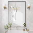 Koonmi Black Rectangle Wall Mirror, 20x30 Inch Bathroom Mirror, Aluminum Frame Vanity Mirror for Entryway, Living Room, Bedroom Bathroom, Hangs Horizontally or Vertically