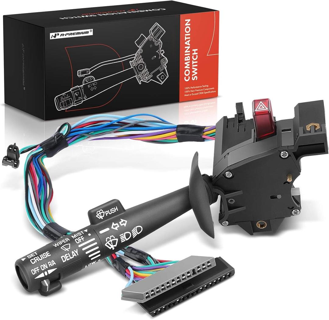 A-Premium Multifunction Switch w/Turn Signal Compatible with Chevy, GMC Vehicles, Tahoe 1995-2000, Suburban, Blazer, S10, C/K1500, Yukon & More, Wiper, Cruise Control