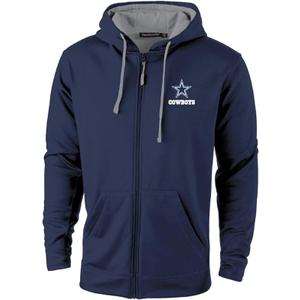 Dunbrooke Men's NFL Apprentice Full-Zip Hoodie, Dallas Cowboys, Navy, XL