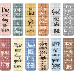 60 Pieces Inspirational Magnetic Bookmarks Motivational Bookmarks Magnetic Page Markers Assorted Magnet Page Clips for Students Teachers School Home Office Supplies (Simple Style)