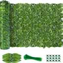 Artificial Ivy Privacy Fence Screen(No Assembly Required), 120"x40" Artificial Hedges Fence, Anti-Ultraviolet Artificial Faux Ivy Hedge for Outdoor, Garden Decor, Watermelon Leaves