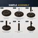 Gardenised Outdoor Patio Cast Iron Umbrella Base Holder Stand 20 Lb. Round