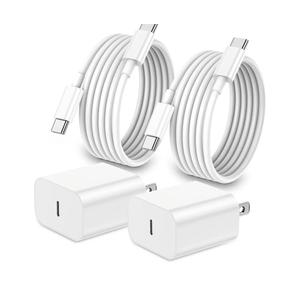 iPhone 17 16 15 Charger Fast Charging,2Pack 20W Apple iPad USB C Wall Chrager Block with 6FT USB C to C Cable for iPhone 17/Pro/Pro Max/17 Air/ 16/16 Pro/16 Pro Max/15/Plus/Pro/Pro Max (White)