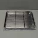 Homikit Quarter Sheet Pan with Rack Set (2 Sheets + 2 Racks), 9x13 Stainless Steel Baking Sheets with Cooling Racks Non Toxic, Metal Cookie Bacon Tray for Toaster Oven Baking Cooking, Dishwasher Safe (12.4x9.6x1)