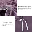 JELLYMONI Purple Duvet Cover Full Size, 3pcs Washed Microfiber Bedding Set, Soft Breathable Seersucker Duvet Cover Set with Zipper Closure and Corner Ties for All Seasons  Purple, Full(80"×90")