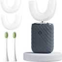 Ultrasonic Automatic Electric Toothbrush for Adults- U Shaped self Brushing Toothbrush, 360 Mouth Cleaning, 5 Modes for Whitening, IPX7 Waterproof Rechargeable (Deep Blue)