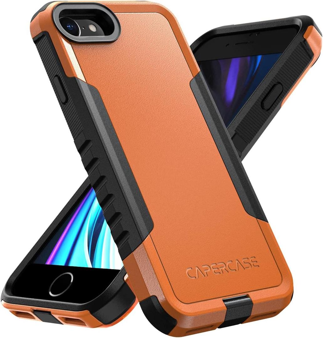 Rugged Shockproof iPhone SE 3rd Generation (2022) & 2nd (2020) Gen, iPhone 8/7 Case, [Military Grade Anti-Drop] Heavy-Duty Tough Slim Fit Lightweight Protective Phone Case, Orange