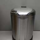 Glad Small Trash Can, 1.2 Gallon | Round Stainless Steel Garbage Bin with Soft Close Lid & Step Foot Pedal | Metal Waste Basket with Removable Inner Bucket, Stainless, 8 x 9.5 x 12 inches