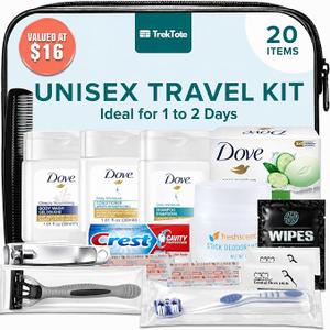 Travel Essentials Hygiene Kit Premium Name Brand TSA Approved Toiletry Bag