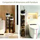 BGYMF 4-Tier Slim Bathroom Storage Cabinet, Slim Cabinet for Bathroom,Narrow Rolling Storage Cart with Wheels, White Plastic Organizer for Small Spaces, Kitchen, Laundry Room, Corner