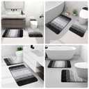 Arotive Microfiber Bathroom Rugs, Shaggy Soft and Absorbent Bath Rug, Non-Slip, Thick Plush Machine Washable Dry Bath Mats for Bathroom, Tub and Shower, 59x24, Black, Rectangular