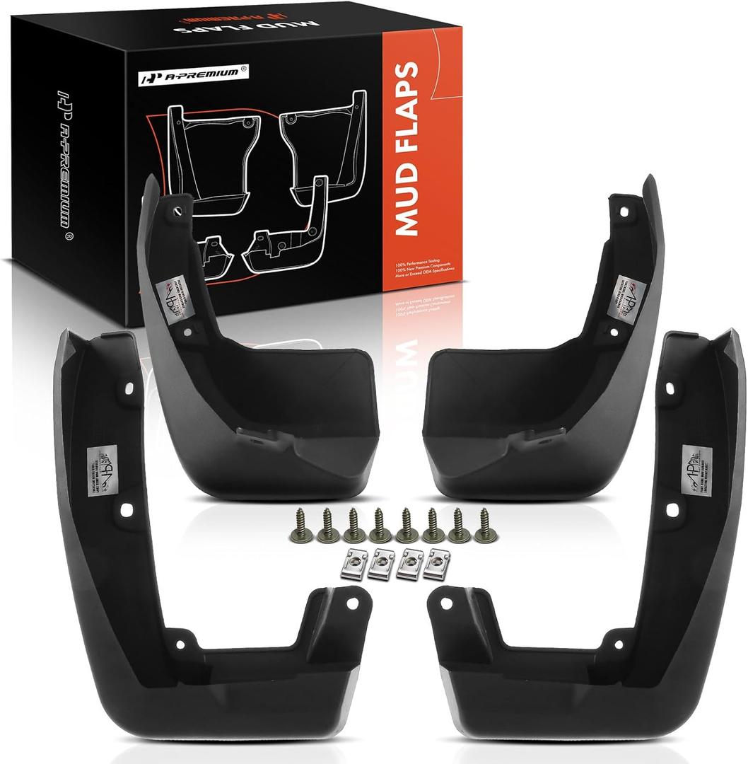 A-Premium Set of 4PCS Mud Flaps Splash Guards Mudguards Mudflaps with Hardware Accessories Compatible with Honda CR-V, 2017-2022, Sport Utility, Front and Rear (Driver & Passenger Sides)