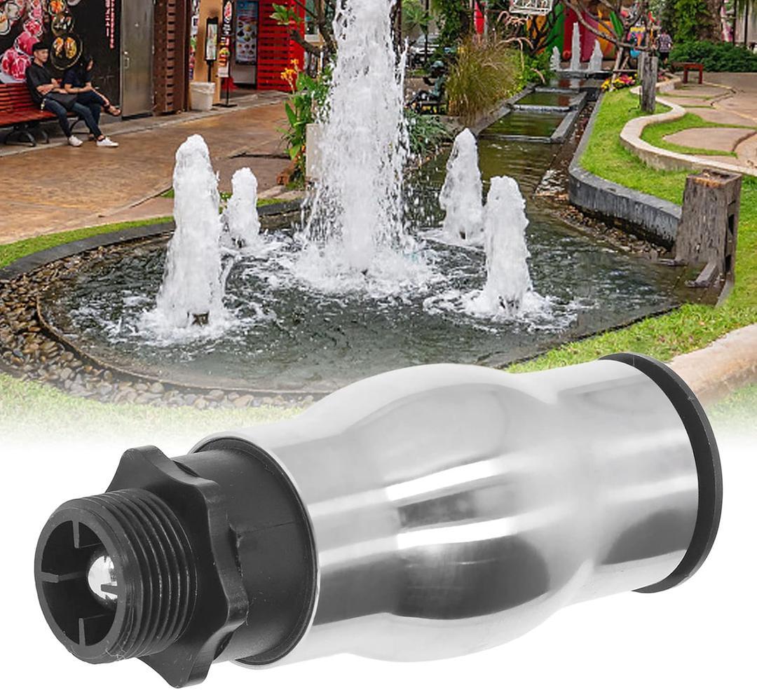 Fountain Nozzle Head, 1/2 Inch G1 Thread Frothy Foam Jet Fountain Nozzle Water Spray Stainless Steel Pond Pump Nozzle, for Garden Pond Landscaping Use Library