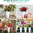 6 Pcs Galvanized Bucket Bar, 10 Inch Flower Bucket and Metal Vase with Handles, Farmhouse Vases for Wedding and Cut Flowers, Balcony Garden (White)