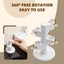 6 x Toothbrush Holders for Bathrooms 4-Tier Rotating Tooth Bursh Holder Countertop Toothbrush Holder Toothbrush Storage Organizer Toothbrush Stand Makeup Brush Holder Pen Holder Razor Holder (White)