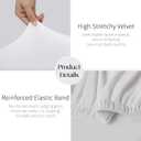 MOSAYT Velvet Stretch Chair Covers for Dining Room Set of 4 - Soft Slipcovers with Thick Removable Fabric for Parsons Chairs, Washable Seat Protectors for Kitchen, Banquet & Home Decor, White