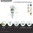 Kingston Brass EV8413 Coronet Push Pop-Up Bathroom Sink Drain Without Overflow, Antique Brass, 8.44 x 2.44 x 2.44