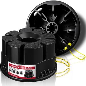 Trailer Jack Block 6H, Heavy Duty RV Stabilizer Blocks & Camper Leveling Blocks for Travel Trailer, Fits Any Tongue Jack, Post, Foot, 5th Wheel, Round, Square or Scissor Stabilizer