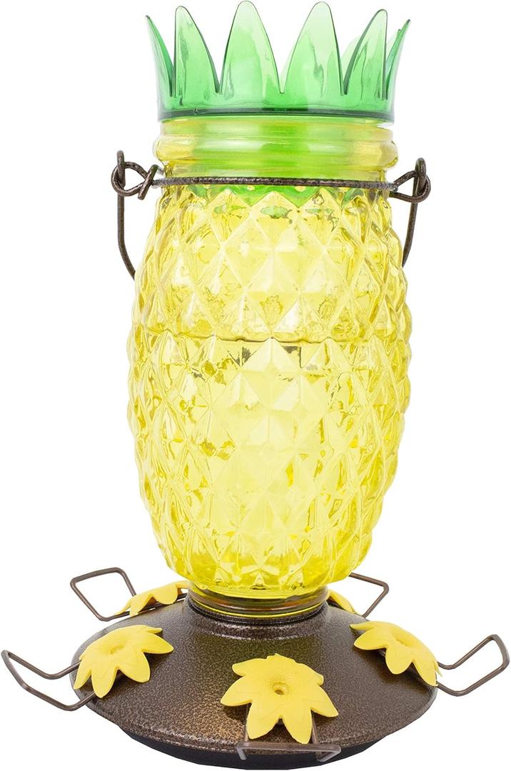 Perky-Pet 9110-2 Pineapple Top-Fill Glass Hummingbird Feeder  28 oz