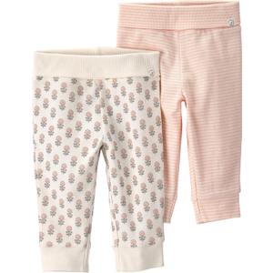 Little Planet by Carter's Girl 2-Pack Joggers Made with Organic Cotton, Rosebud Petal, Pink Stripes, 6M