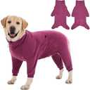 Axcimond Cozy Dog Jacket Winter Full Body Dog Coat Warm Dog Sweater Fleece Dog Pajamas Pet Clothing Dog Fleece Jumpsuit Dog Thermal Jacket Dog Winter Coat for Small Medium Large Dogs Fleece Dog Onesie (Magenta,Medium)