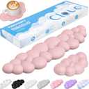 TECKNET Cloud Keyboard Wrist Rest Set, Cloud Wrist Rest with Non-Slip Base, PU Leather Wrist Pad for Keyboard with Ergonomic Memory Foam for Computer Laptop Office Gaming and Pain Relief, Light Pink