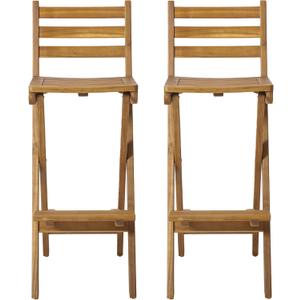 Christopher Knight Home Tundra Outdoor Foldable Wood Barstool Set, 2-Pcs Set, Natural
