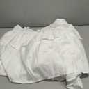 Wrap Around Bed Skirt, Elastic Dust Ruffles, Solid Color Bedskirt,Queen and King, 15" Drop (White)