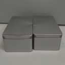 2Pcs Silver Metal Tin Box with Lid Rectangular Storage Container for Tea Leaves Jewelry and Small Items 7.08 X 3.85 X 2.51 Inches