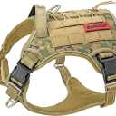 Tactical Dog Harness Large,Military Service Weighted Dog Vest Harness Working Dog MOLLE Vest with Loop Panels,No-Pull Training Harness with Leash Clips for Walking Hiking Hunting(Camo,M) (Medium (Pack of 1))