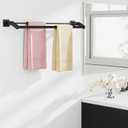 Double Towel Bar, Towel Racks for Bathroom, 32 Inch Heavy Duty Stainless Steel Bathroom Towel Holder Rod Wall Mounted, Bath Towel Rack, Matte Black