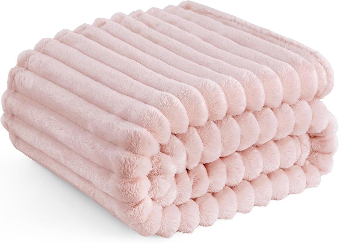 Bedsure GentleSoft Crystal Pink Fleece Blanket for Couch - Cozy Soft Blankets for Women, Cute Small Throws for Girls, 60x80 Inches