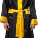 INTIMO Rocky Balboa Men's Film Movie Satin Robe and Short Set (Black, L)