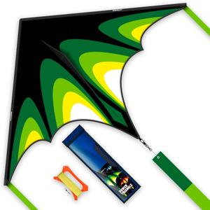 Green Huge Delta Kite Easy to Fly,Single Line String with Tail for Beach Flying Kites for Kids and Adults Kites Outdoor Trip Park Family Game