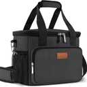 Femuar Lunch Bags for Women/Men, Insulated Lunch Bag for Work Office Picnic - Large Lunch Cooler Bag Leakproof Lunch Box with Adjustable Shoulder Strap for Adults - Charcoal(15L)