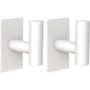 VAEHOLD Wall Towel Hooks, Heavy Duty Sticky Holder Waterproof Towel Hooks for Hanging Coat, Clothes, Closet Hook Wall Mount for Kitchen (White, 2 Pack)