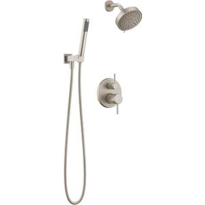 Delta Modern Round Shower System Faucet Set, Brushed Nickel 6-inch Shower Head and Handle Set, Valve Trim Kit, SpotShield Stainless T342704-SP (Valve Not Included)