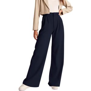 NIMIN High Waisted Work Pants for Women Business Casual Outfits 2026 Office Dress Pants Trousers with Pockets (Black, S)